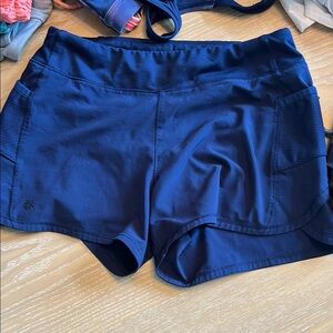 Athleta Blue Athletic Shorts Elastic Waistband